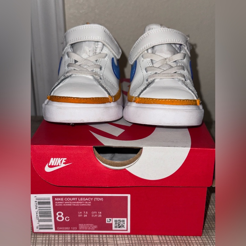 Nike Kids Court Legacy Sneakers - White and Blue